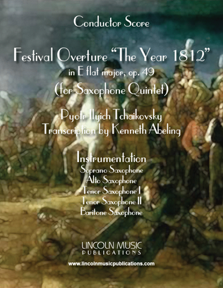 Book cover for 1812 Overture (for Saxophone Quintet SATTB)
