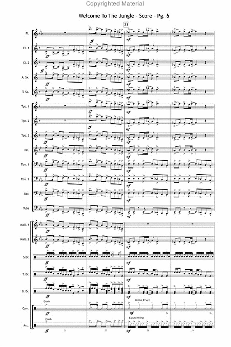 Welcome to the Jungle Welcome to the Jungle Marching Band scores gallery preview page 7