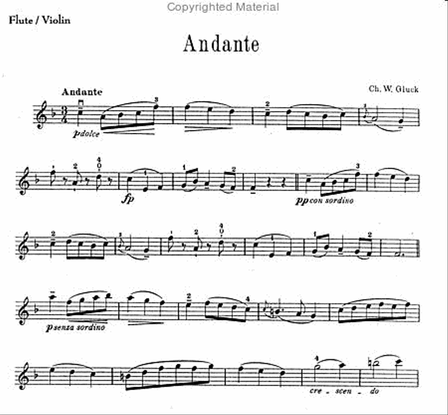Andante Violin Solo scores gallery preview page 2