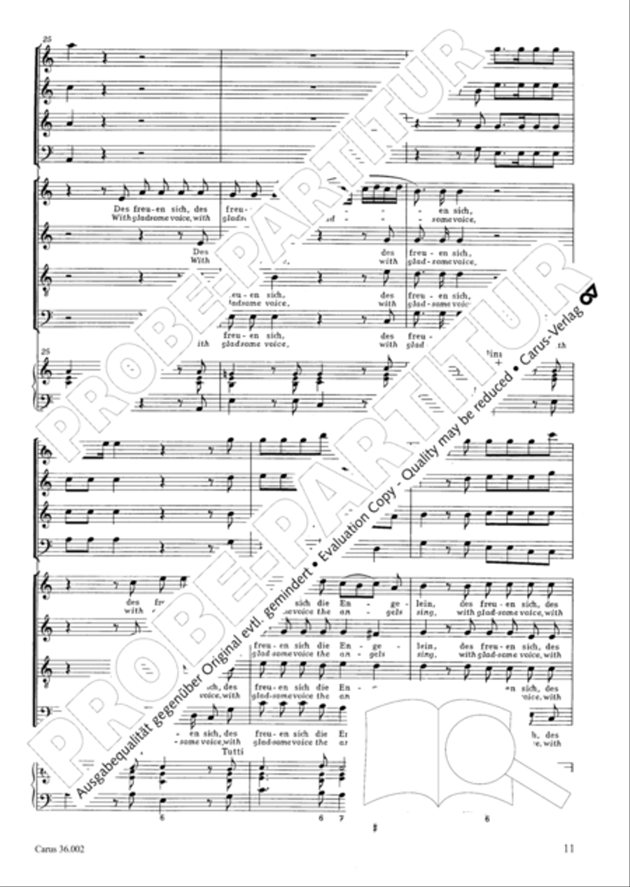 The newly born child (Das neugeborne Kindelein) 4-Part scores gallery preview page 12