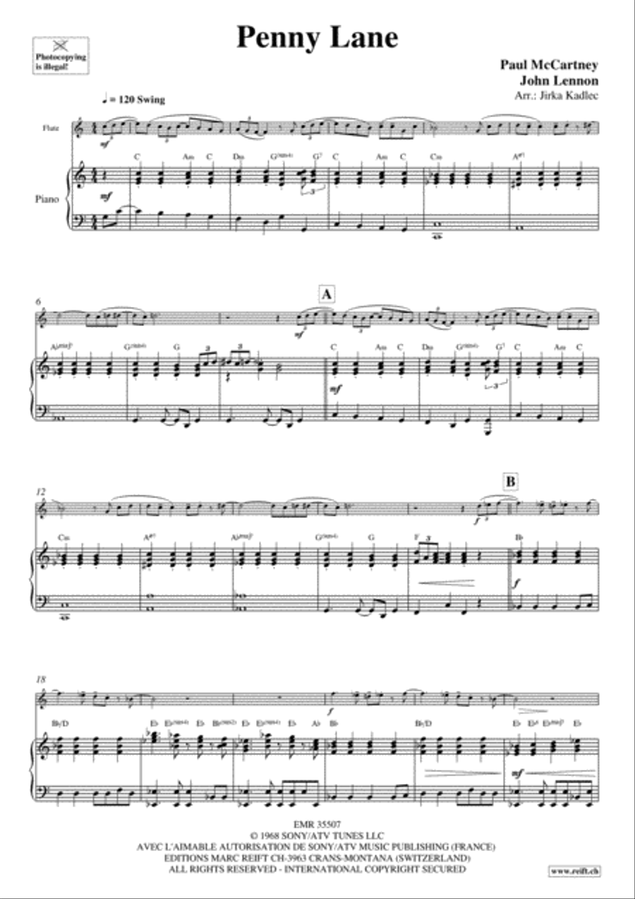 Penny Lane Penny Lane Flute Solo scores gallery preview page 4