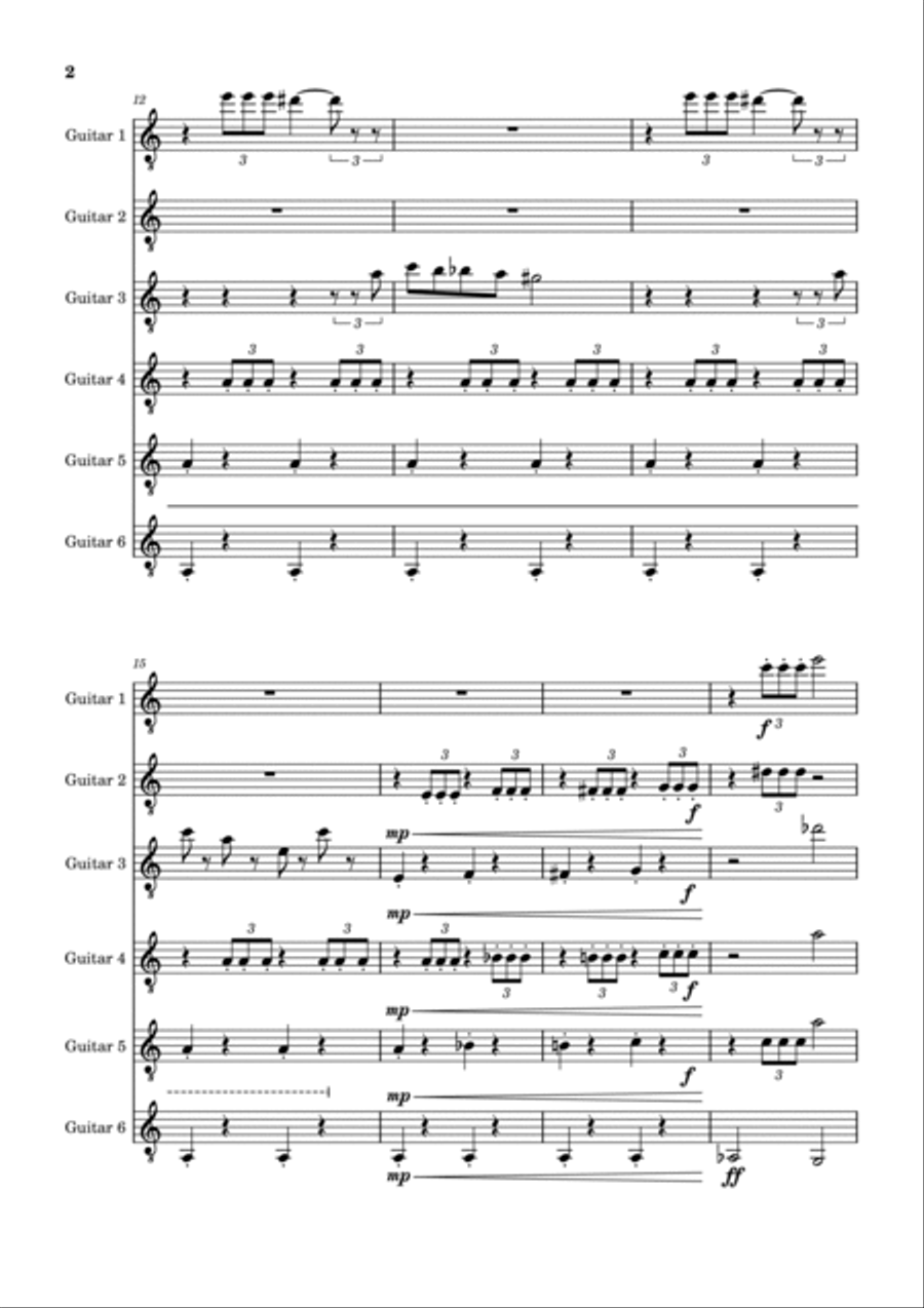 Team Rocket Theme Team Rocket Theme Guitar Ensemble scores gallery preview page 2