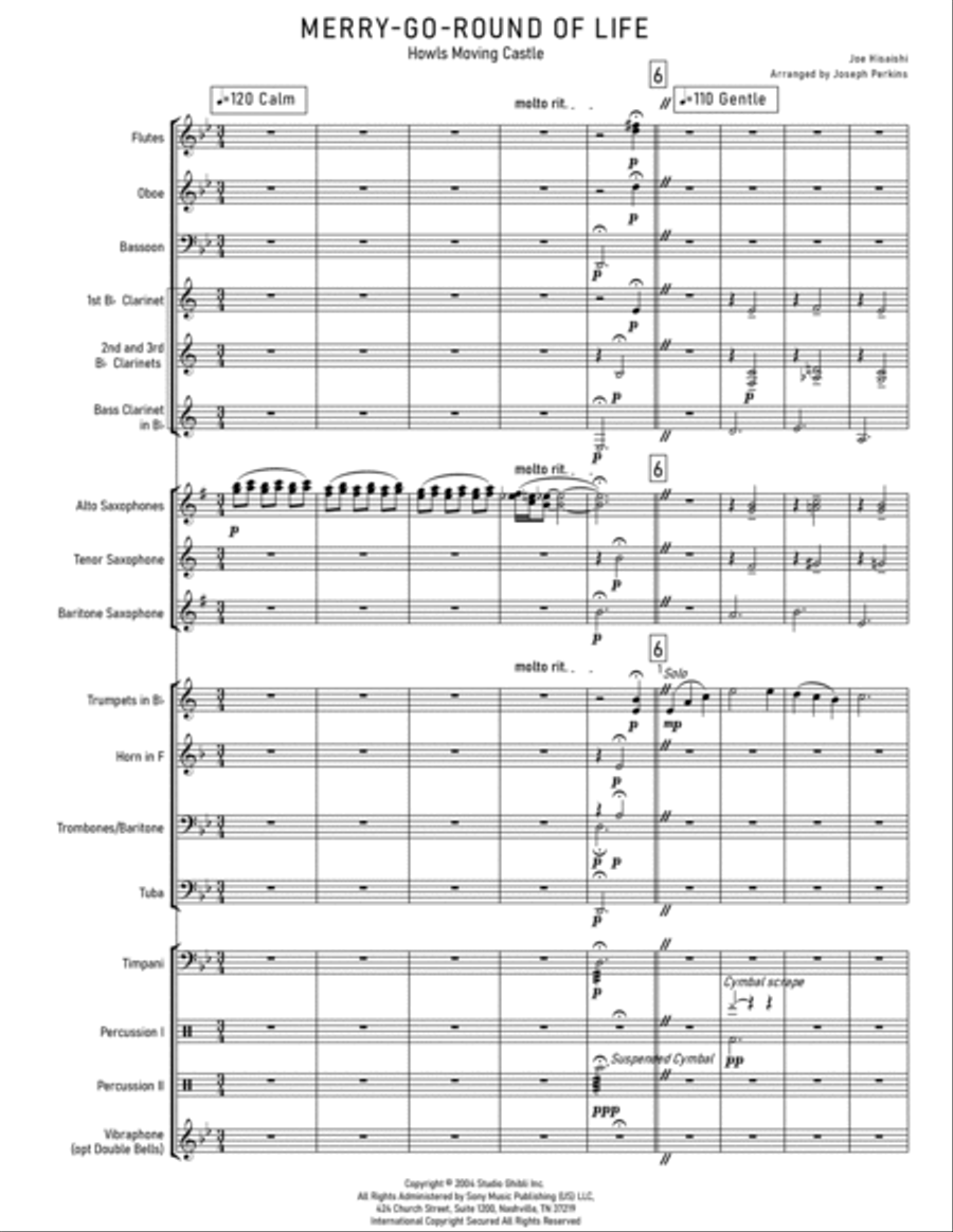 Merry-Go-Round Of Life Concert Band scores gallery preview page 3