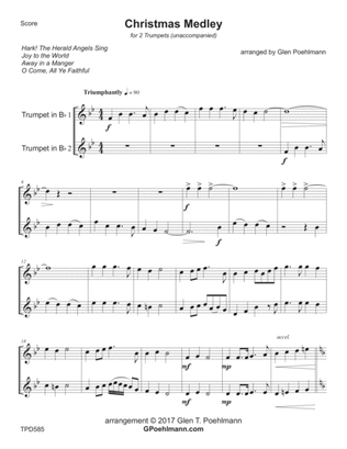 Book cover for CHRISTMAS MEDLEY for 2 TRUMPETS (unaccompanied)