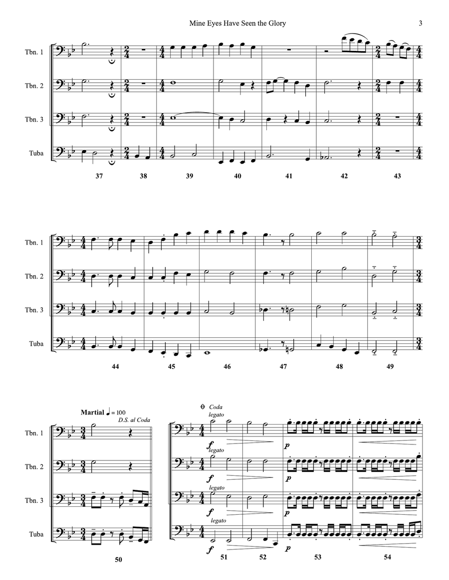 Mine Eyes Have Seen the Glory Brass Ensemble scores gallery preview page 3