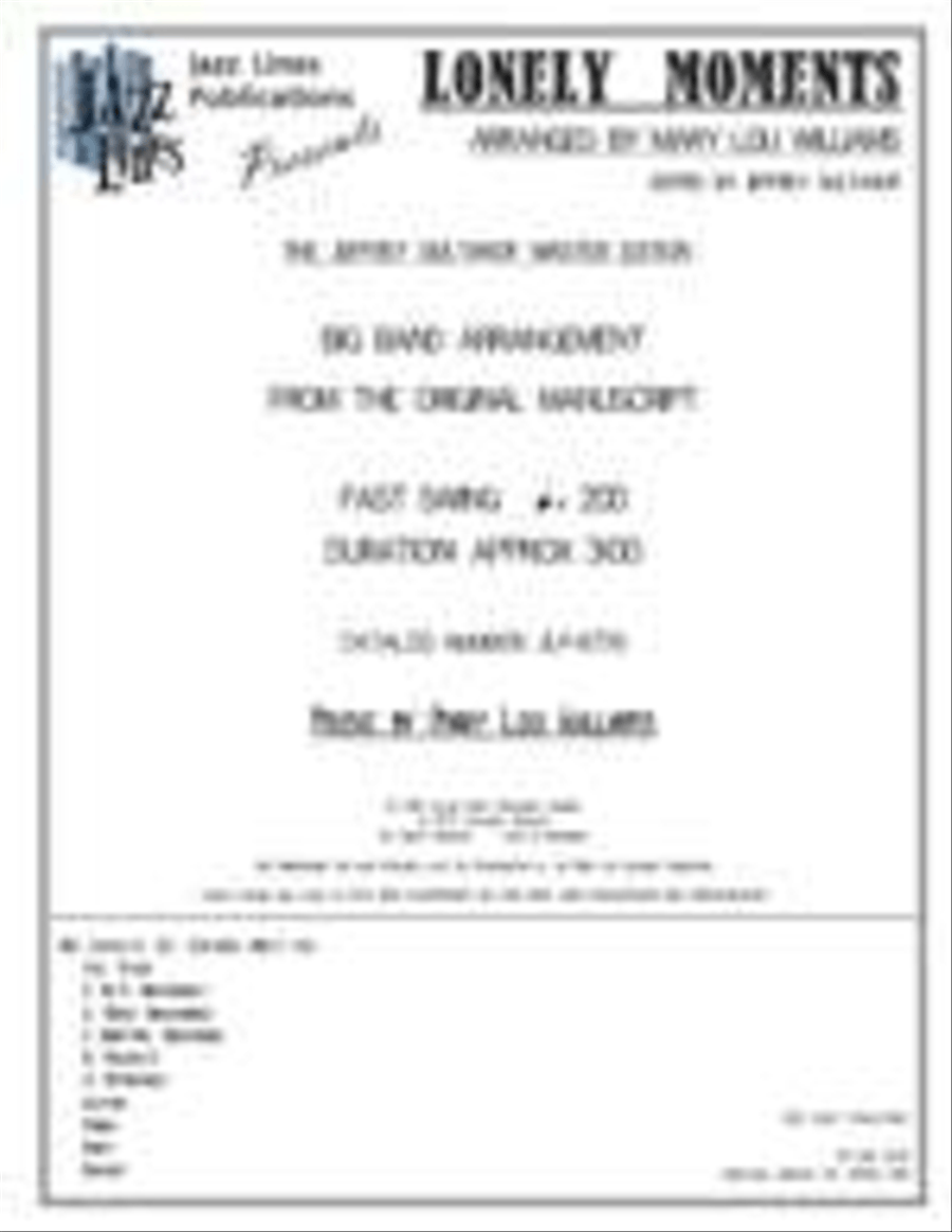 Lonely Moments Big Band scores gallery preview page 1