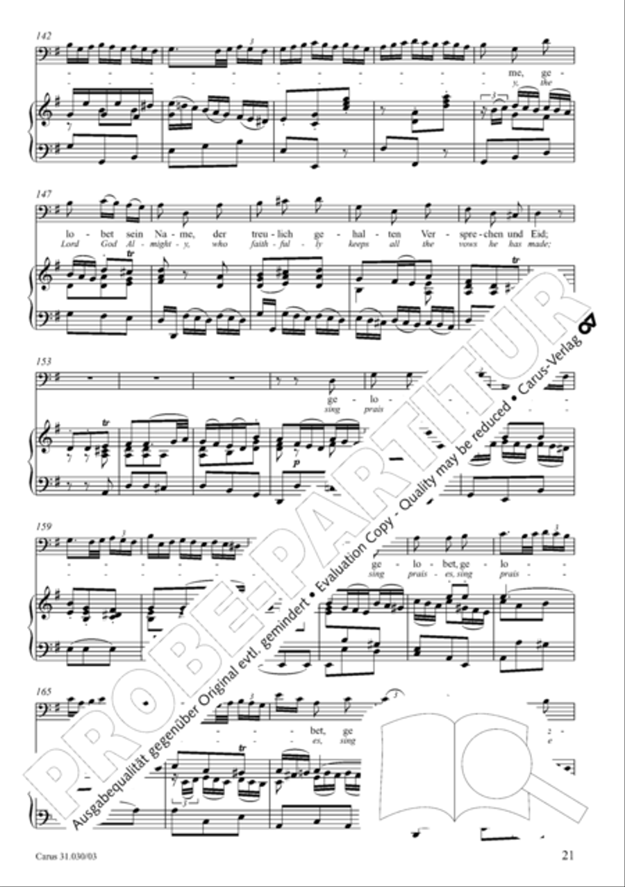 Joyful be, O ransomed flock (Freue dich, erloste Schar) 4-Part scores gallery preview page 22
