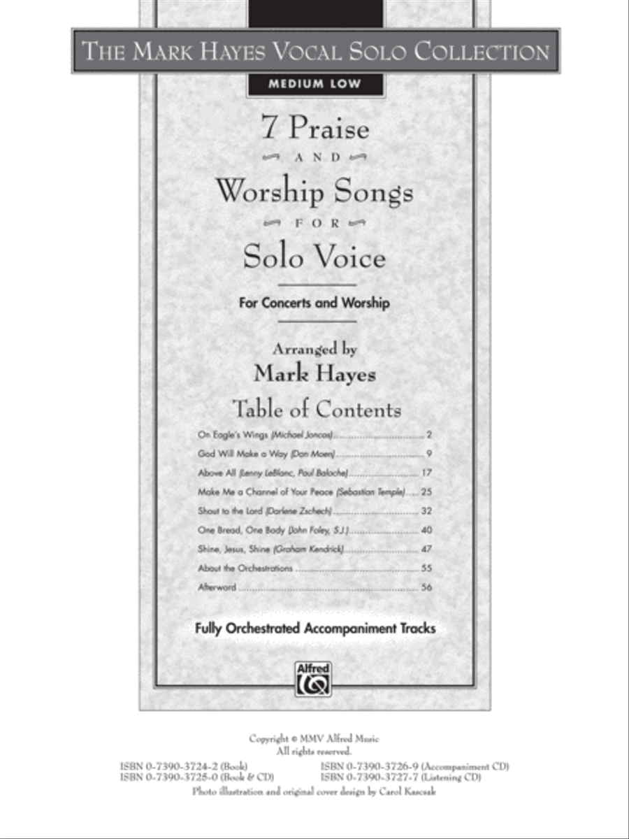 The Mark Hayes Vocal Solo Collection -- 7 Praise and Worship Songs for Solo Voice image number null