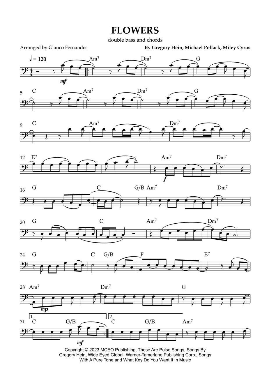 Flowers Double Bass scores gallery preview page 1