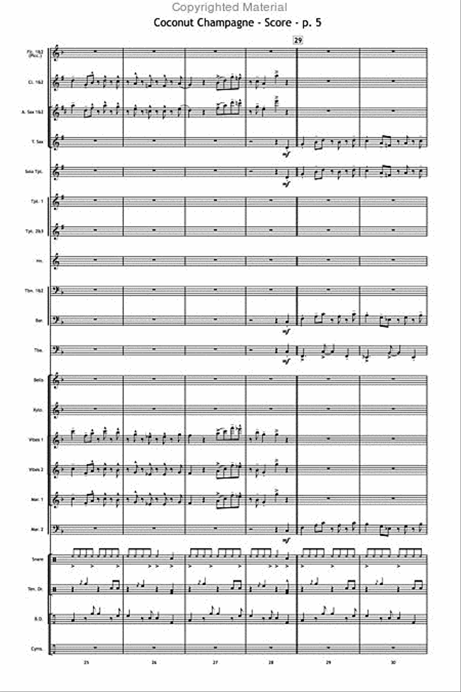 Coconut Champagne Coconut Champagne Marching Band scores gallery preview page 6