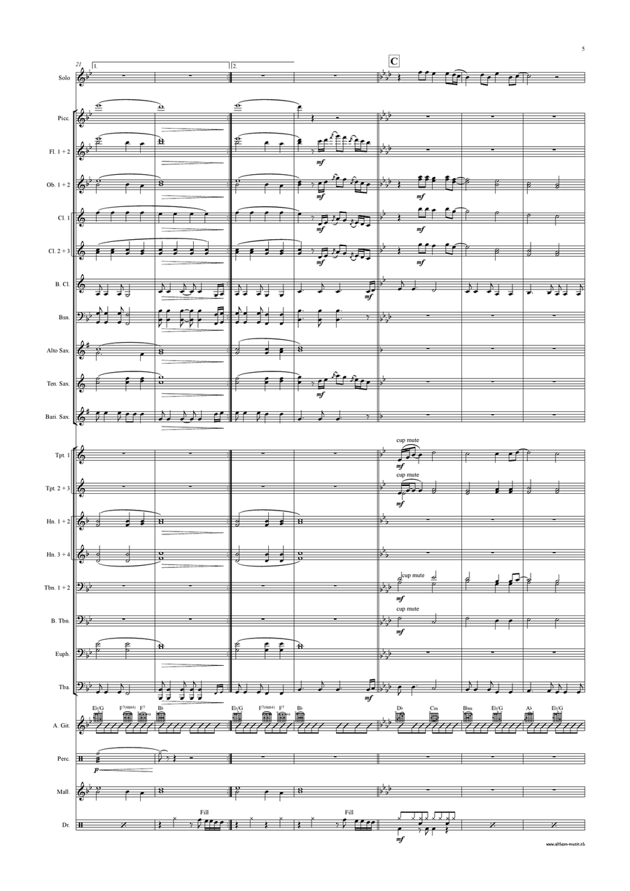 Tears In Heaven Concert Band scores gallery preview page 5
