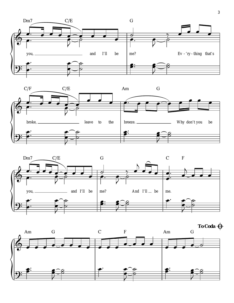 Let It Go by James Bay Easy Piano Digital Sheet Music Sheet