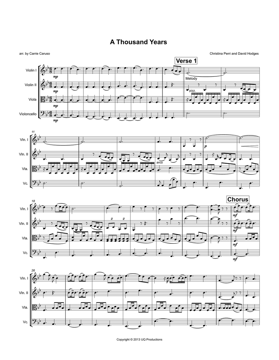 A Thousand Years String Quartet scores gallery preview page 1