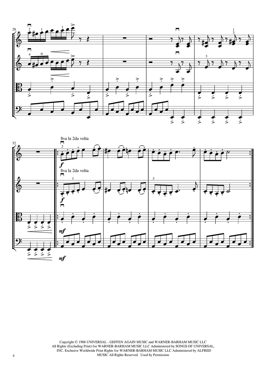 Beetlejuice (main Theme) Beetlejuice (main Theme) String Quartet scores gallery preview page 6