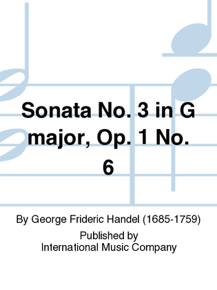Book cover for Sonata No. 3 in G major, Op. 1 No. 6