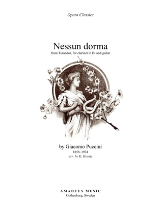 Book cover for Nessun dorma for clarinet in Bb and guitar