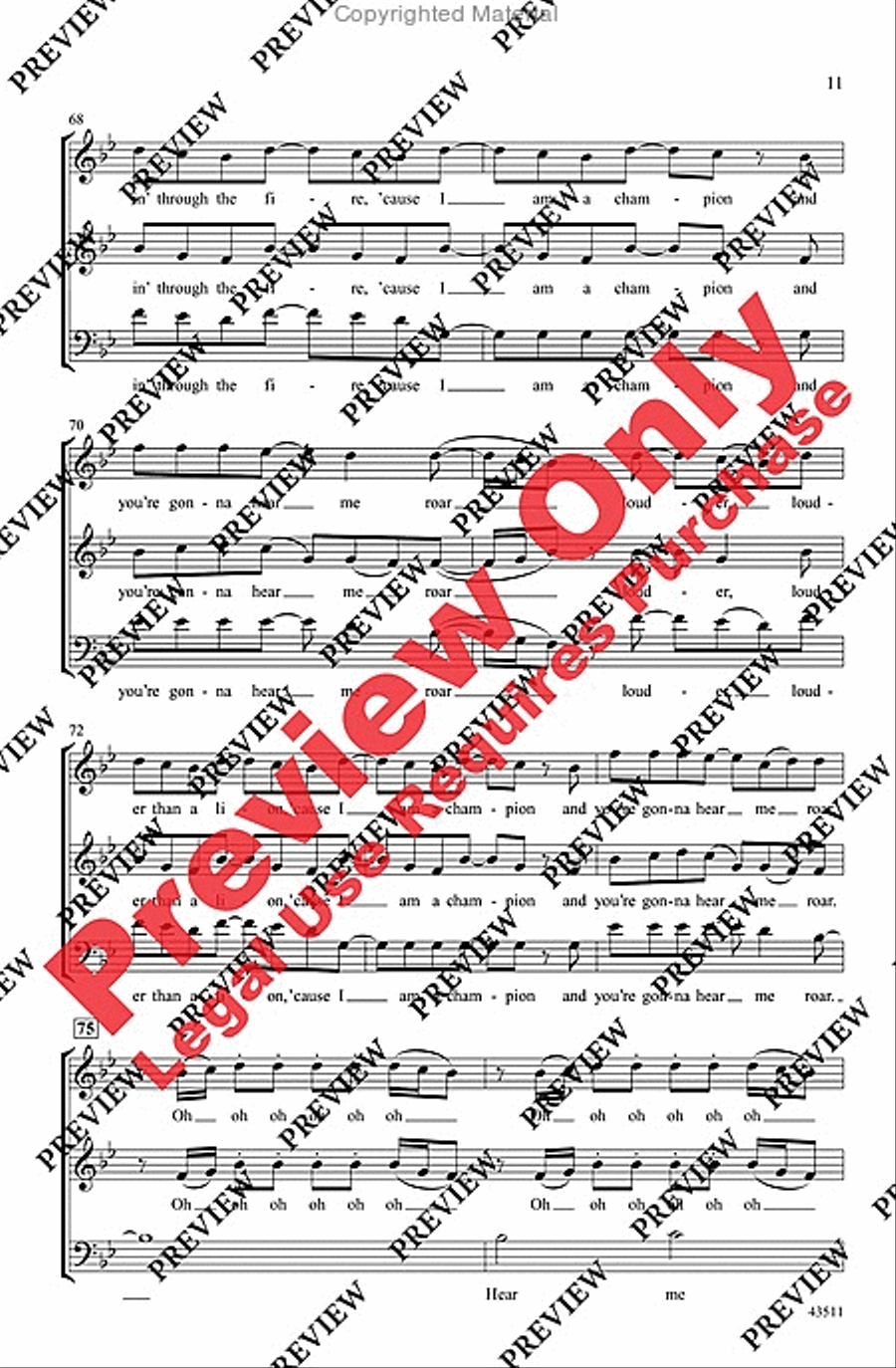 Roar Roar 3-Part scores gallery preview page 11