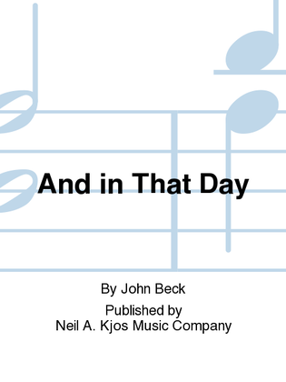 Book cover for And in That Day