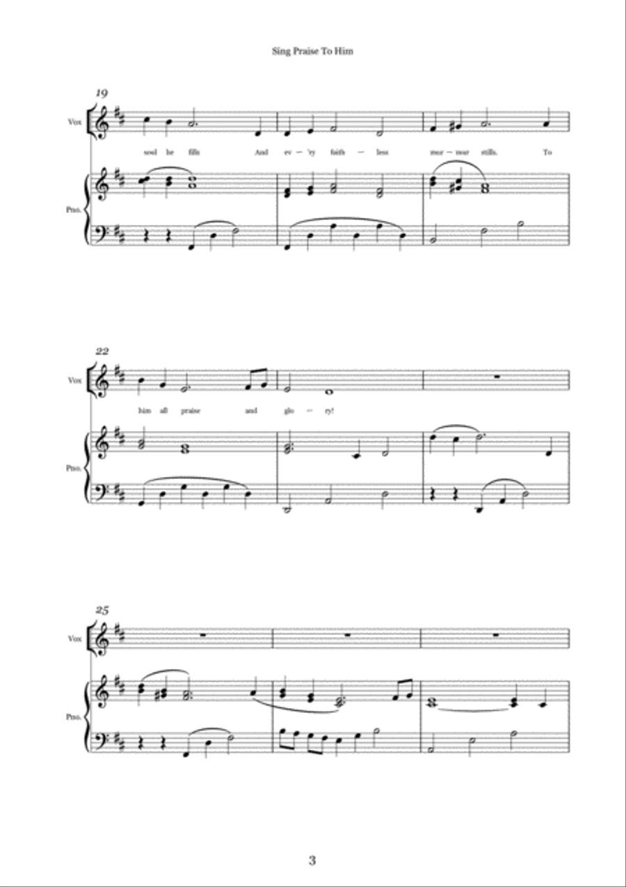 Sing Praise to Him Voice scores gallery preview page 3