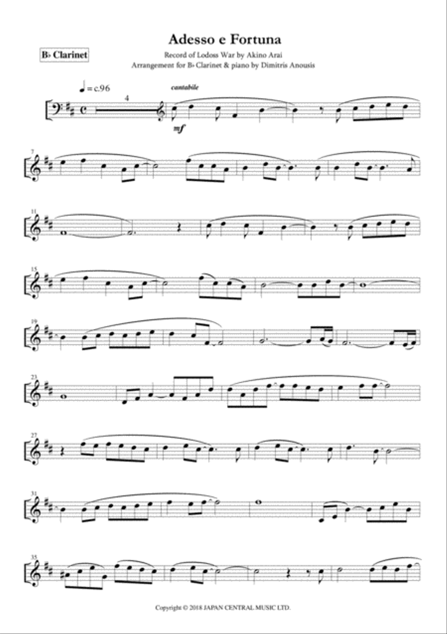 Adesso E Fortuna Clarinet Solo scores gallery preview page 3