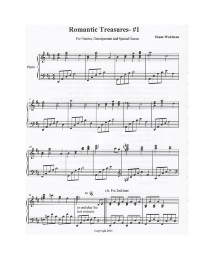 Romantic Treasures Piano Solo scores gallery preview page 1