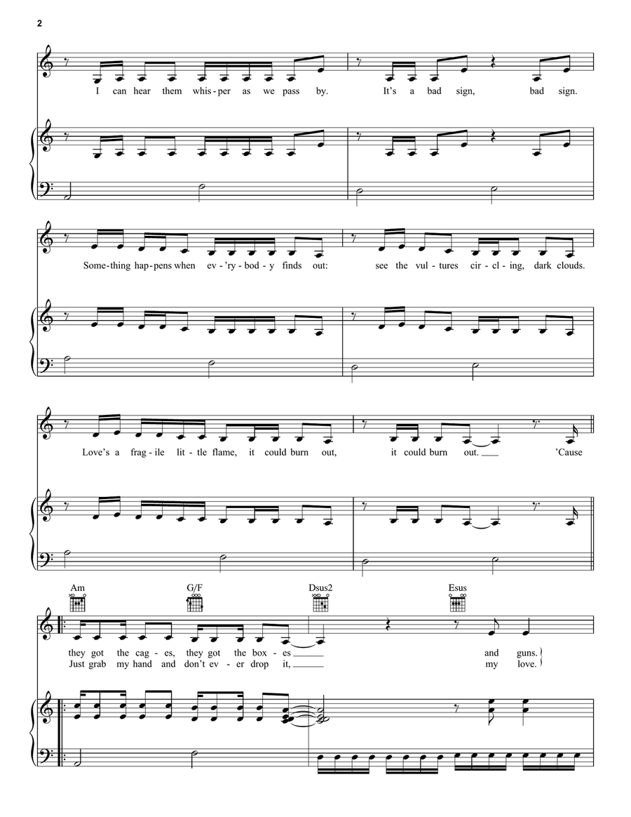 I Know Places by Taylor Swift Acoustic Guitar - Digital Sheet Music page 2