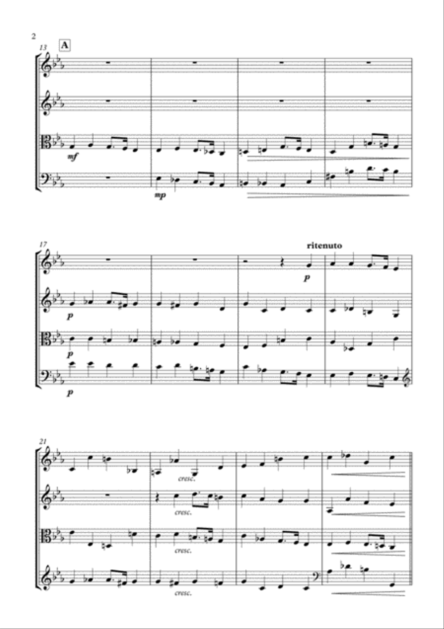 Chopin - Prelude in C minor for String Quartet String Quartet scores gallery preview page 3