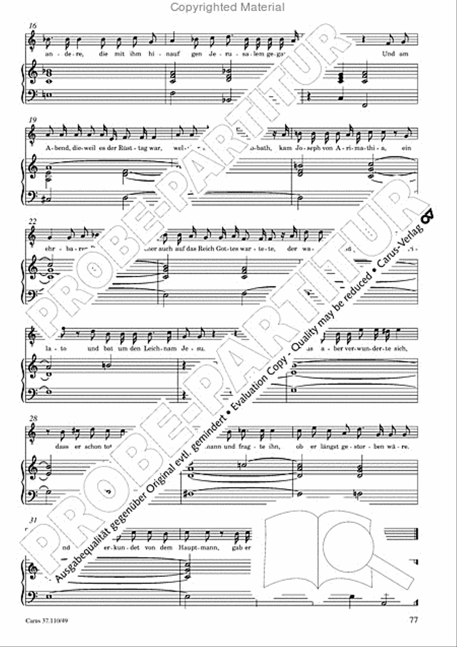Markuspassion. Werkausgabe Reihe 1, Bd. 7 (Homilius) Organ scores gallery preview page 78
