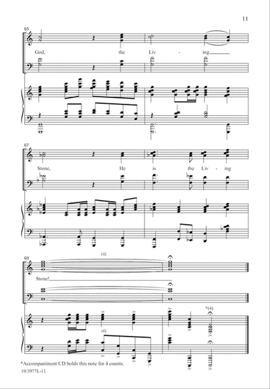 Jesus Is the Living Stone 4-Part scores gallery preview page 11
