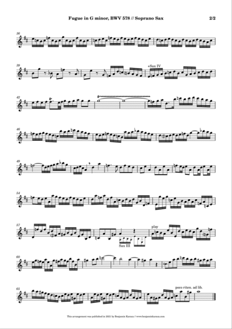 Fugue in G minor, BWV 578 