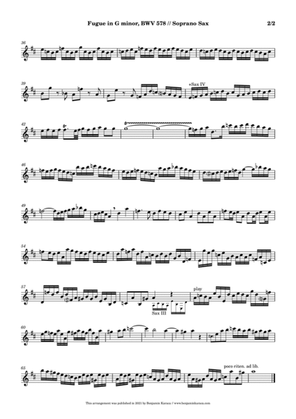 Fugue in G minor, BWV 578 "Little Fugue" image number null
