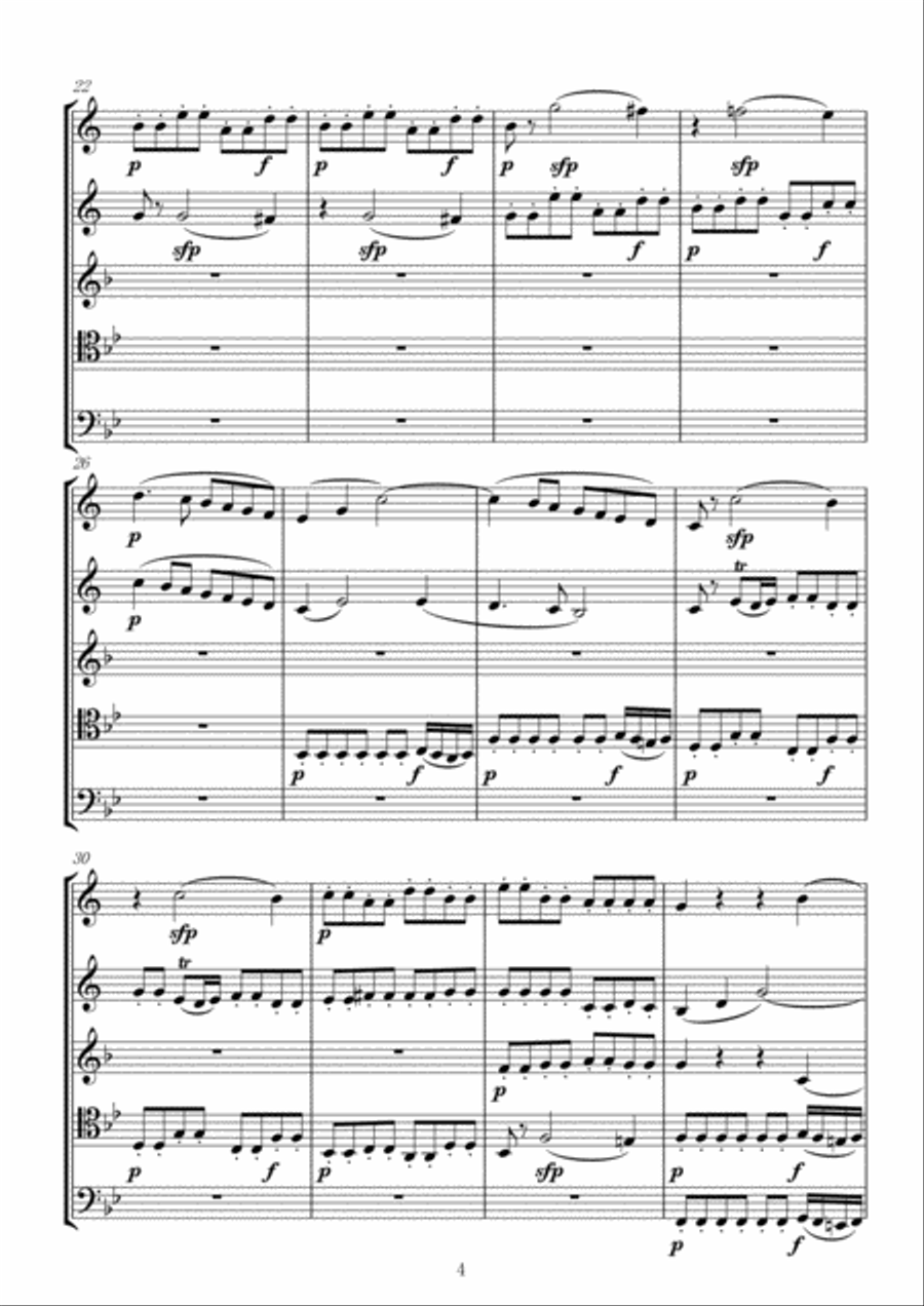 Overture to the Magic Flute for Brass Quintet Brass Ensemble scores gallery preview page 4