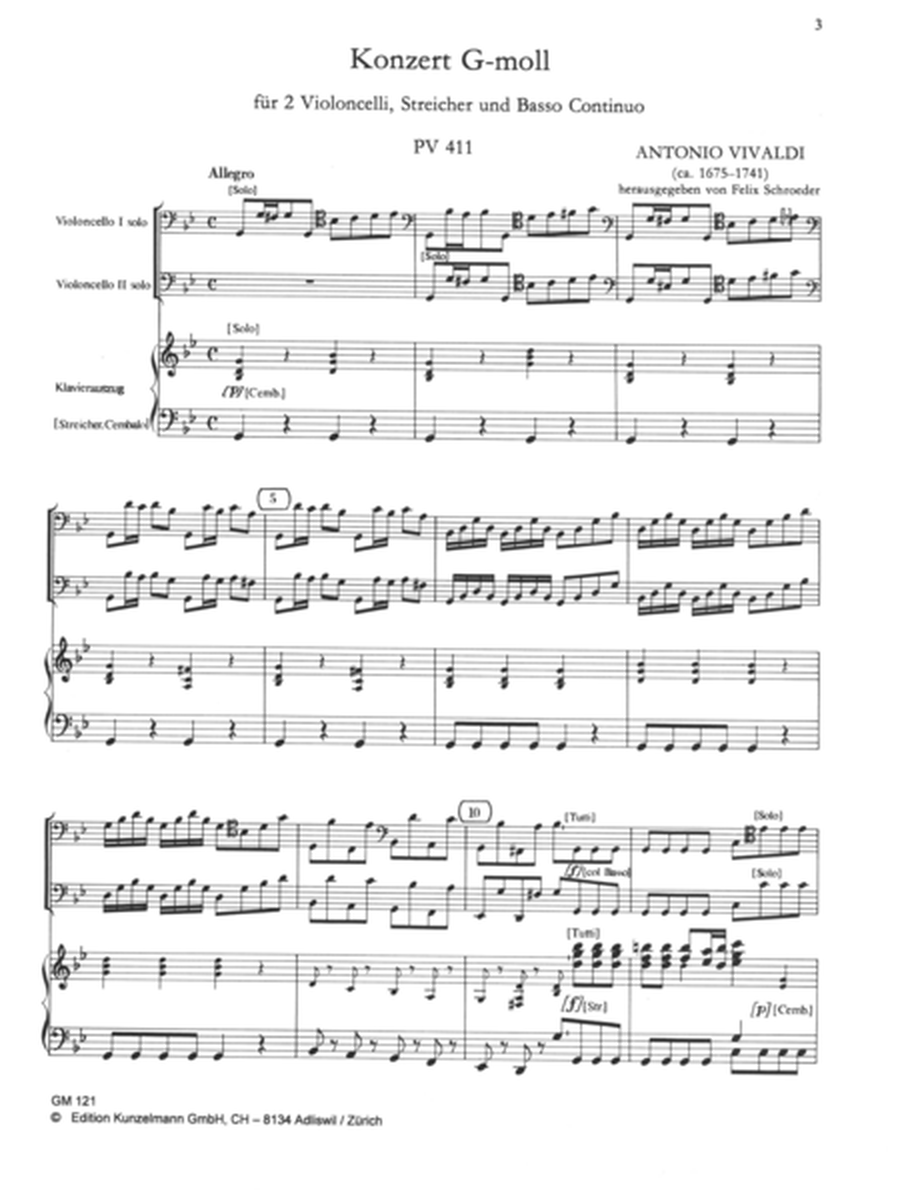 Concerto for 2 celli PV 411