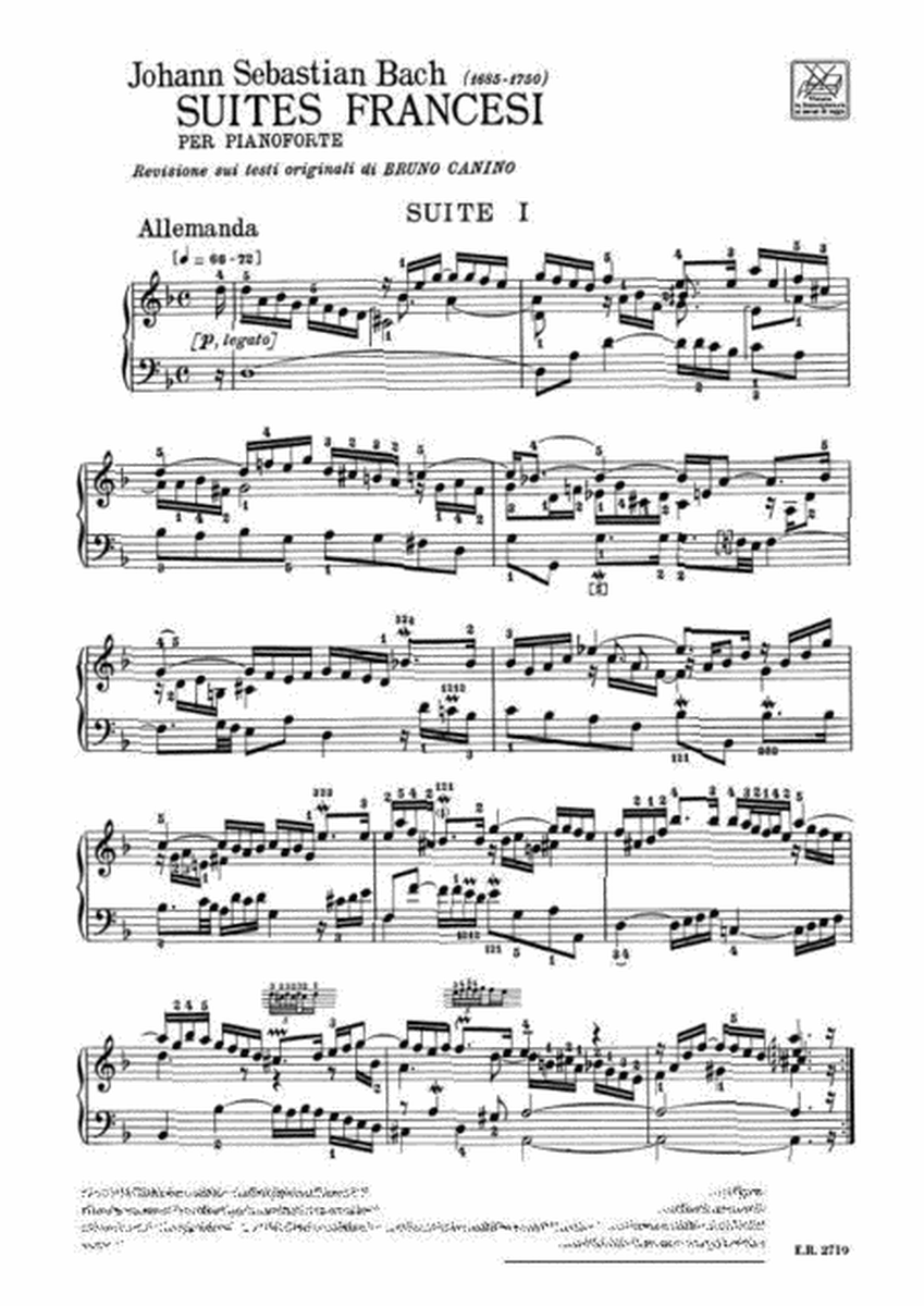 6 Suites Francesi Bwv 812 - 817 Per Pianoforte