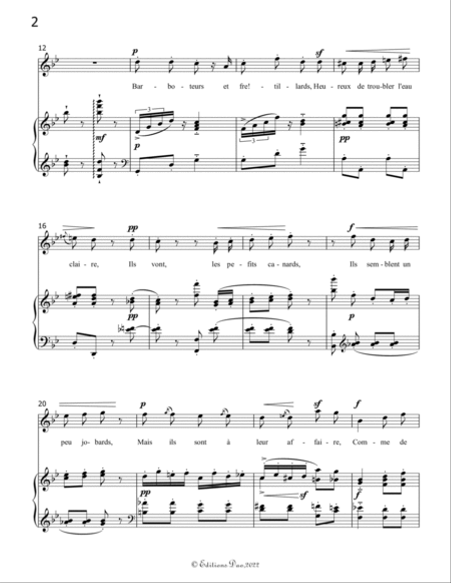 Villanelle des petits canards, by Chabrier, in B flat Major Voice scores gallery preview page 4