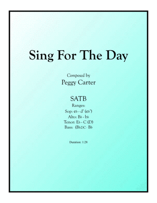 Sing For The Day SATB