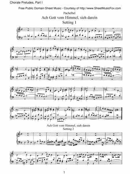 Johann Pachelbel Organ music sheets