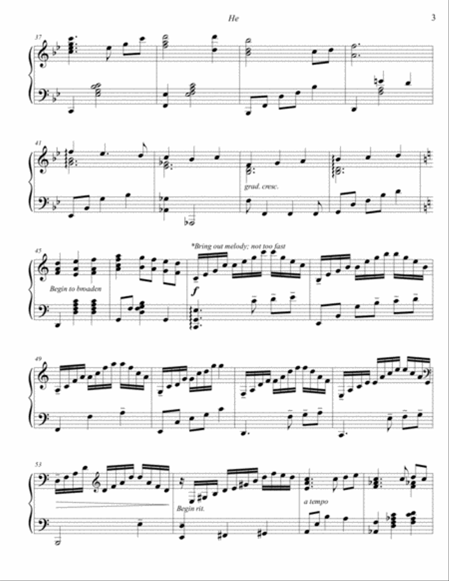 He Piano Solo scores gallery preview page 3
