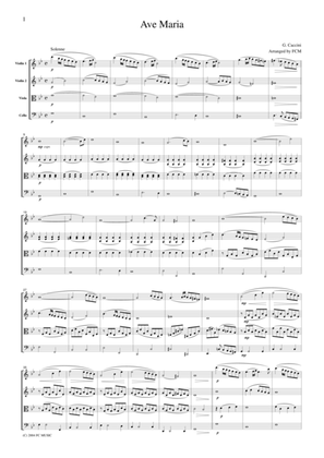 Caccini Ave Maria, for string quartet, CC201