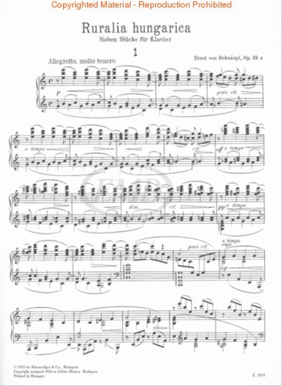 Ruralia Hungarica Op.32a Piano Solo scores gallery preview page 2