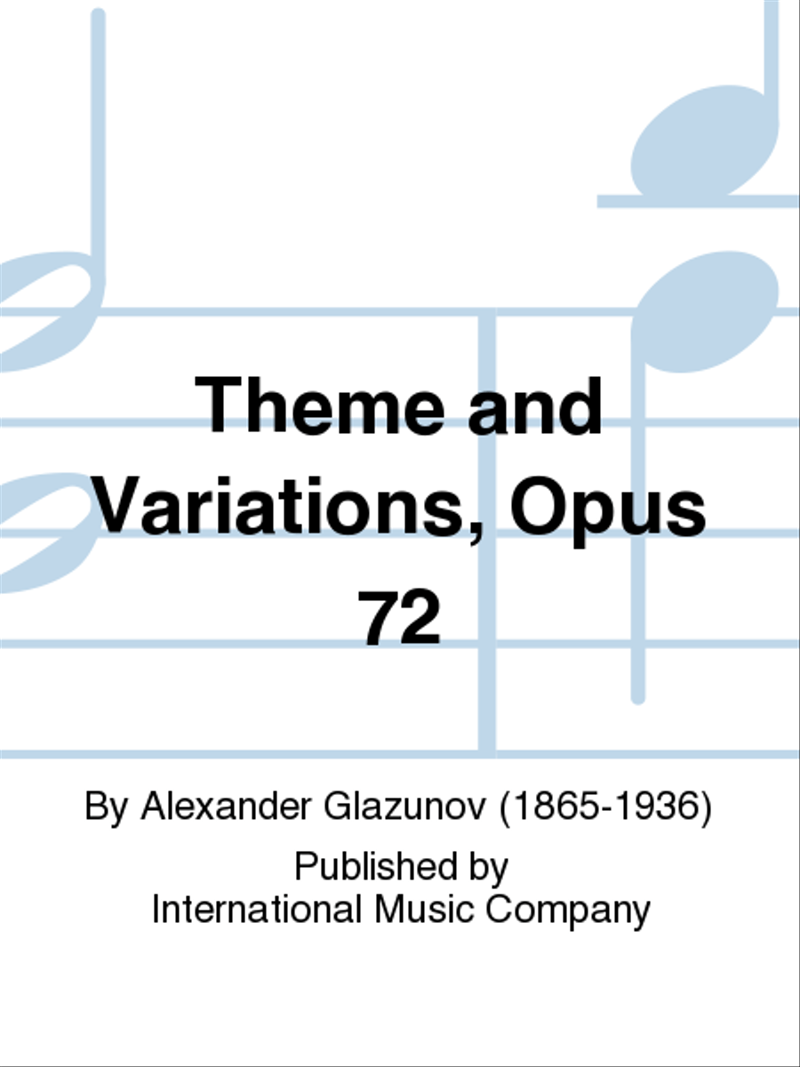Theme And Variations, Opus 72 Piano Solo scores gallery preview page 1