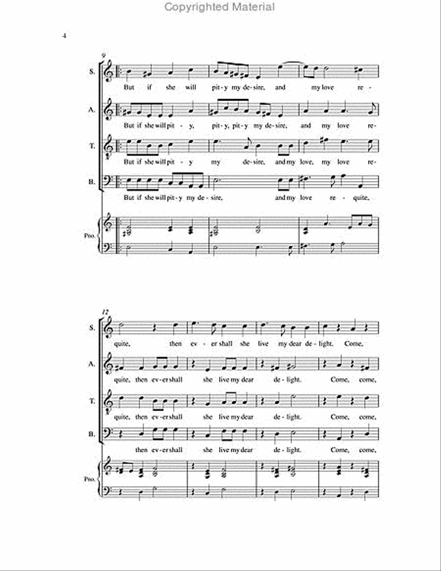 Three Dowland Part Songs 4-Part scores gallery preview page 3