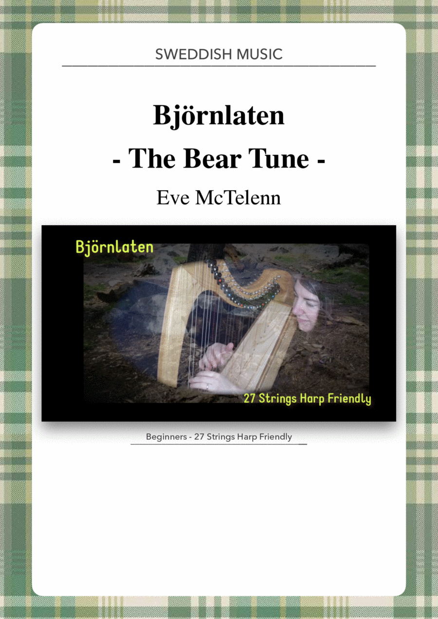 Bjornlaten - The Bear Tune - Sweddish Melody - beginner & 27 String Harp | McTelenn Harp Center Celtic Harp scores gallery preview page 1