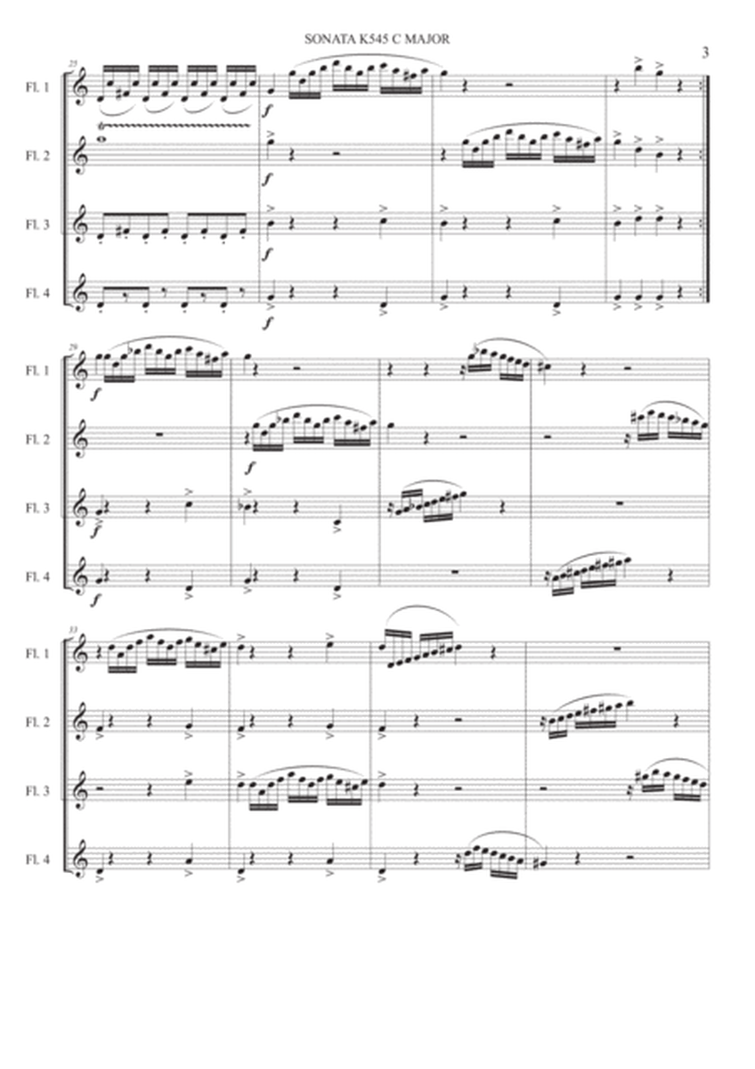 Sonata K545 - Flute quartet image number null