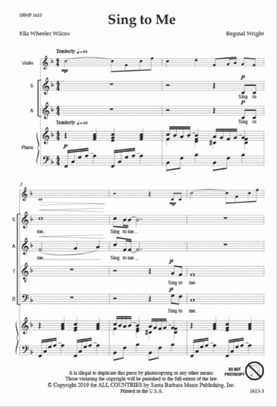 Sing to Me - SATB octavo Sing to Me - SATB octavo 4-Part scores gallery preview page 2