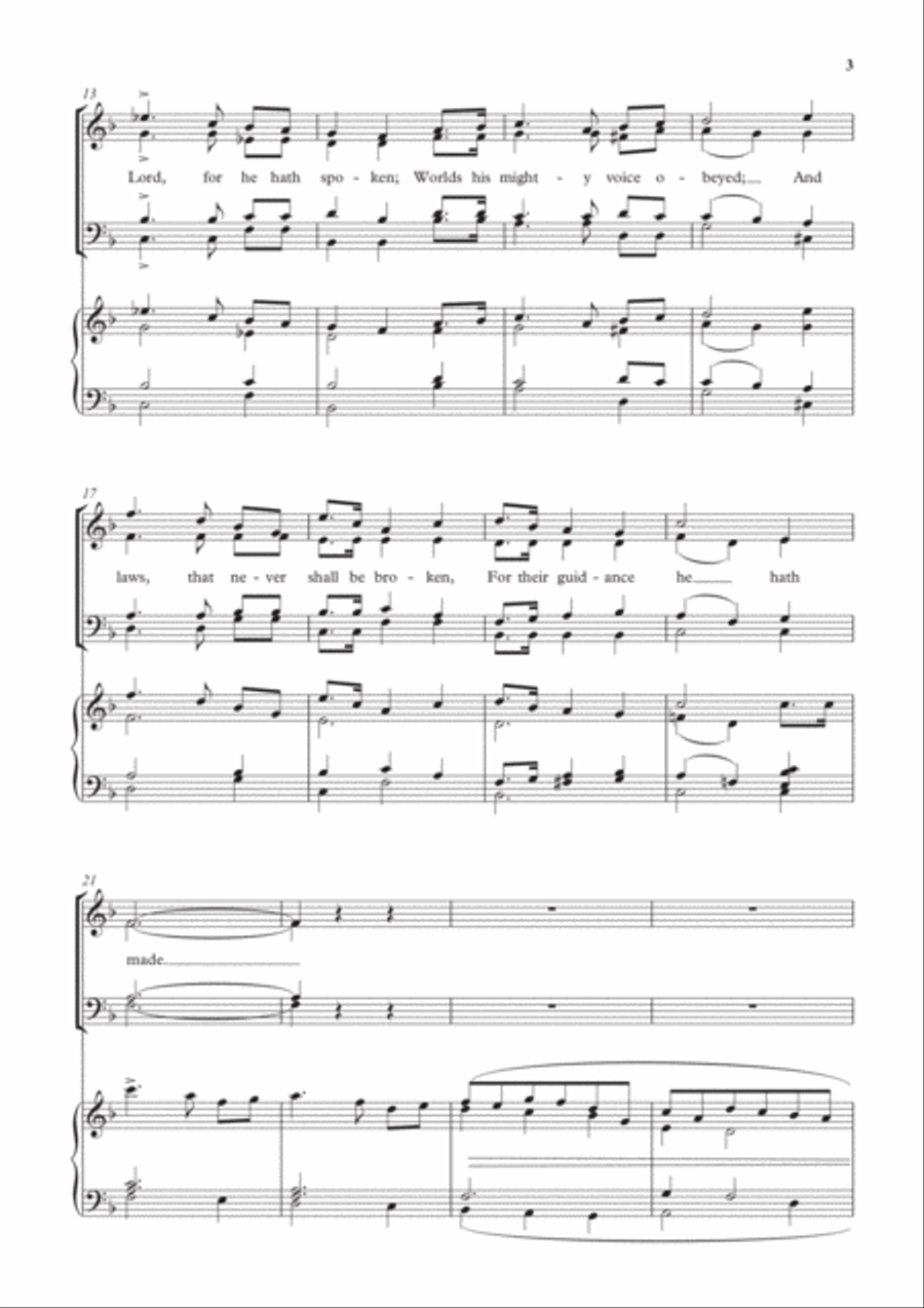 Praise the Lord, ye heavens adore him 4-Part scores gallery preview page 3