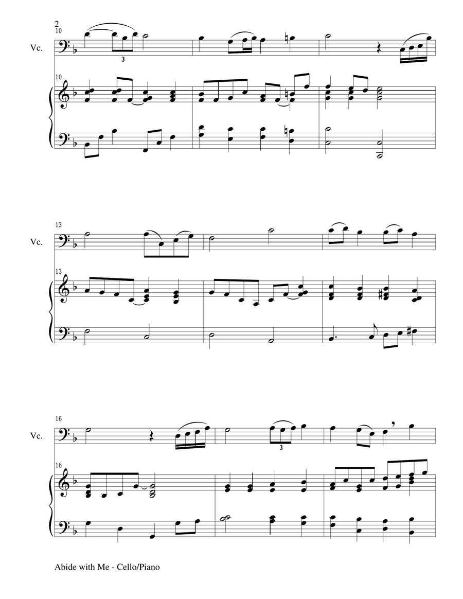 ABIDE WITH ME (Duet – Cello and Piano/Score and Parts) Piano scores gallery preview page 2