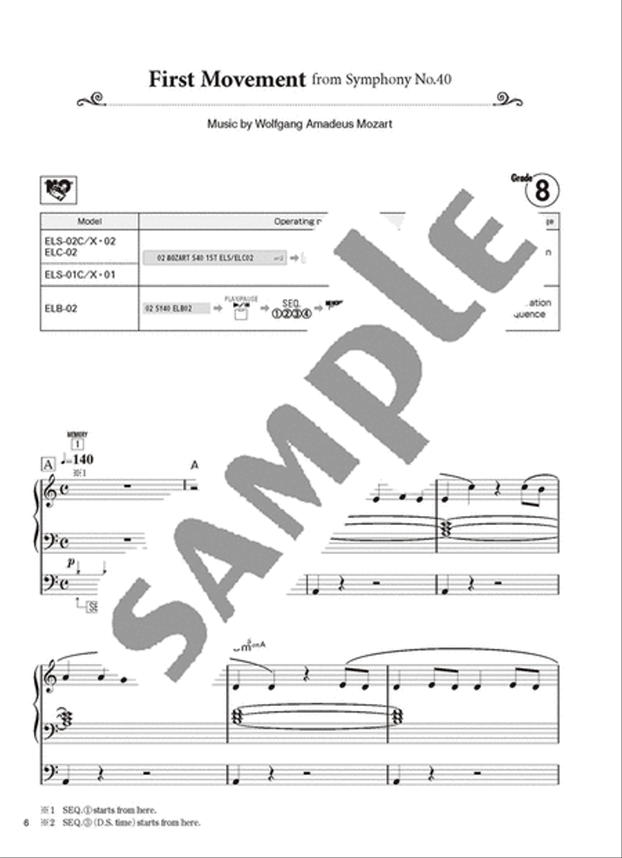 Electone STAGEA GRADE 9 & 8 Vol.2 Classical Music(+USB)/English Version Electone scores gallery preview page 4