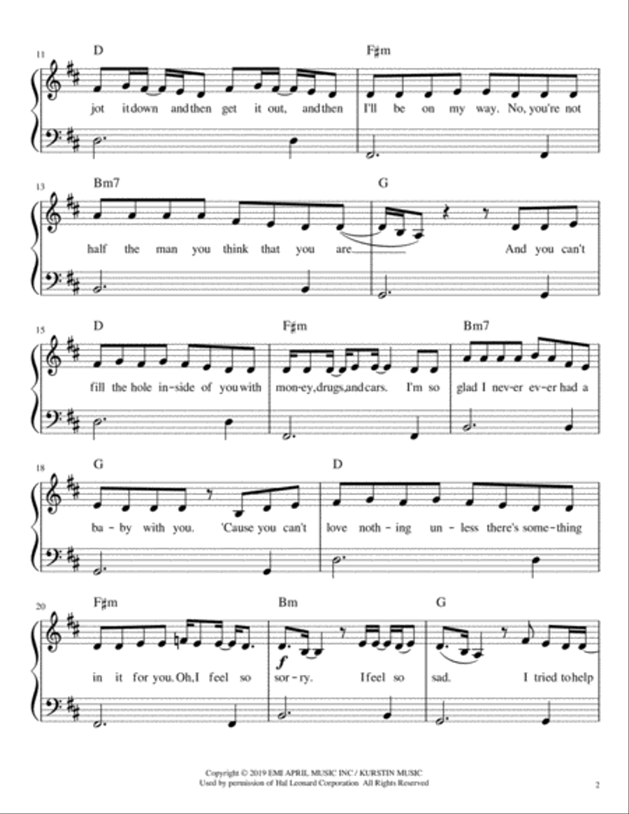 You Should Be Sad Voice scores gallery preview page 2