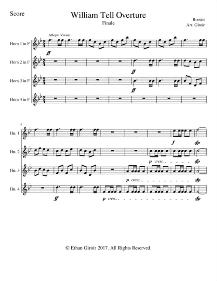 William Tell Overture: Finale Brass Ensemble scores gallery preview page 1
